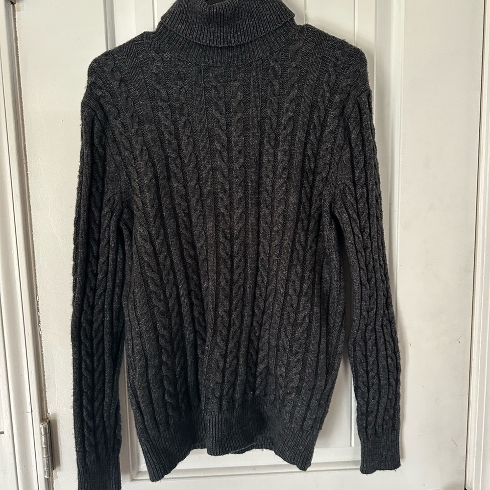 Jcrew Wool Blend Turtleneck Sweater Grey Xs